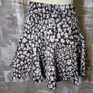 Jessica Simpson Black Floral Knit Pull On Mini Cheerleader Skirt Size Small